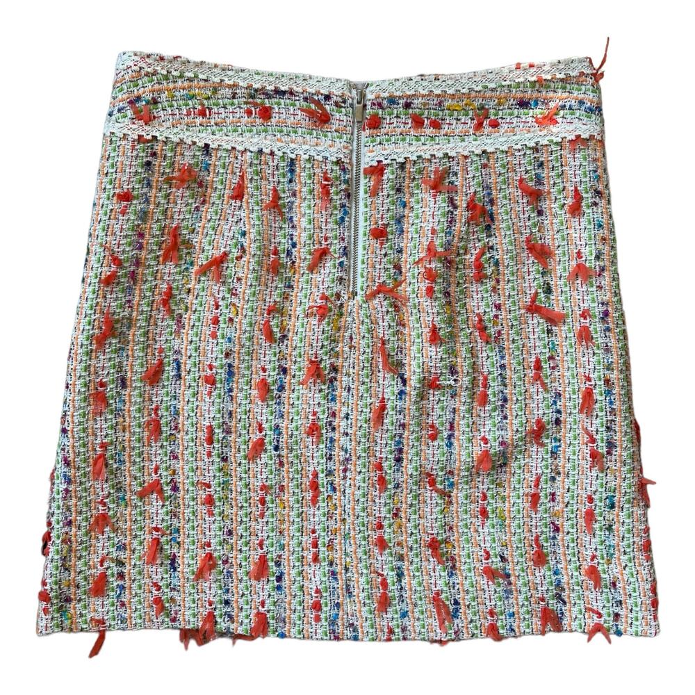 Etcetera Multicolor Tweed Skirt Fully Lined Back Zip Cotton Blend Women's 4